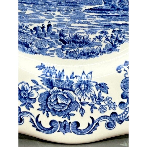 Staffordshire Blue & White Windsor 9” Castle English Plate by Unicorn - Picture 6 of 17